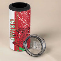 Wales Football Custom 4 in 1 Can Cooler Tumbler 2026 Come On Cymru Grunge Style - Wonder Print Shop