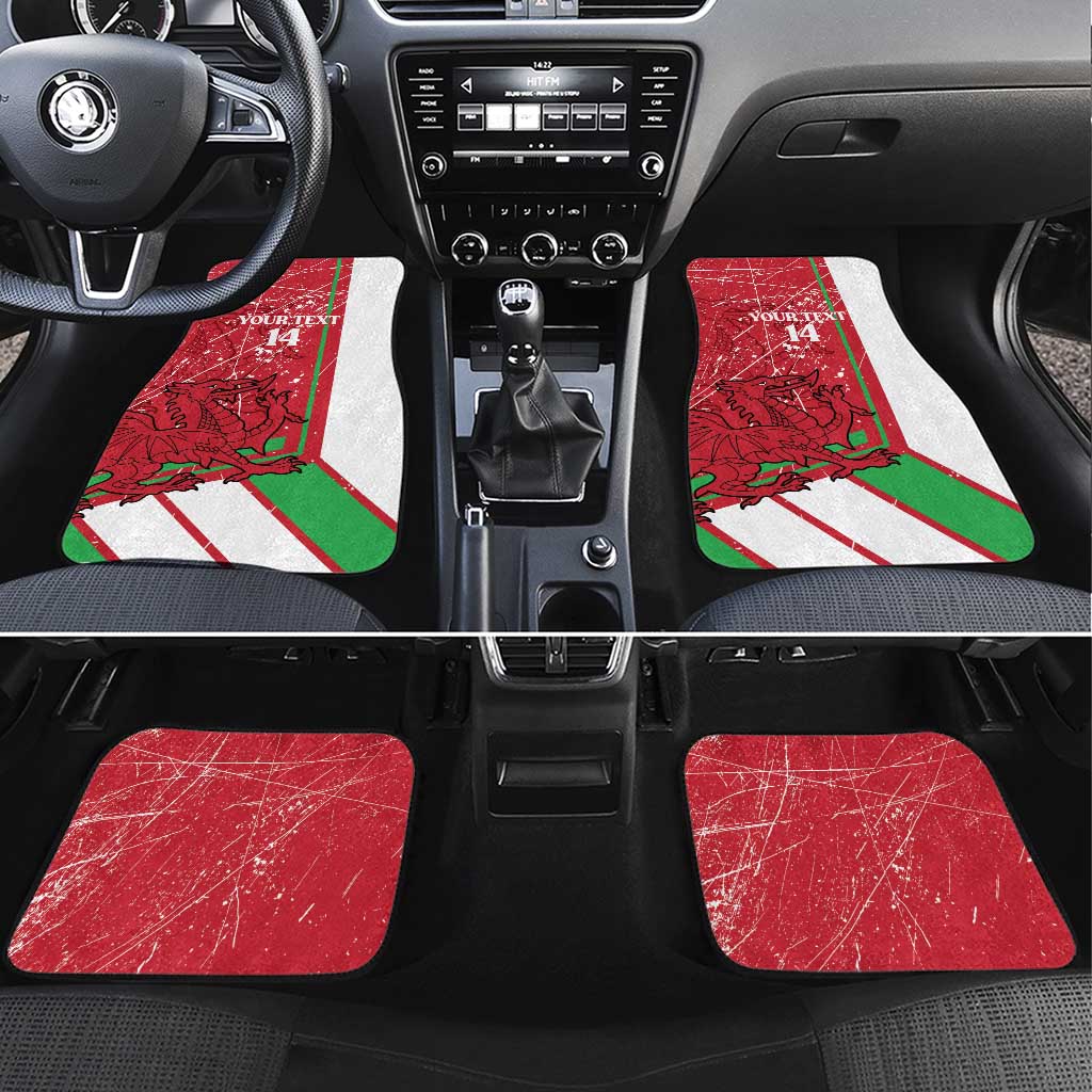 Wales Football Custom Car Mats 2026 Come On Cymru Grunge Style - Wonder Print Shop
