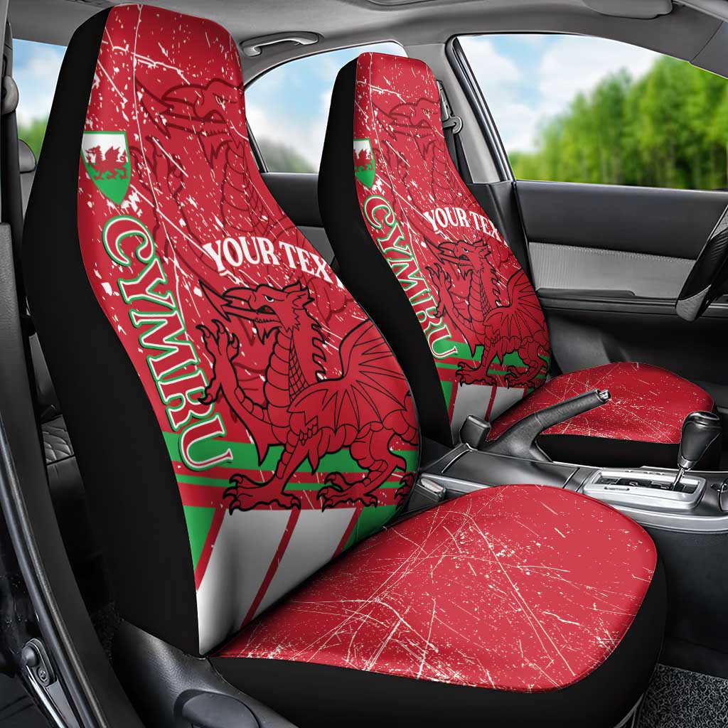 Wales Football Custom Car Seat Cover 2026 Come On Cymru Grunge Style - Wonder Print Shop