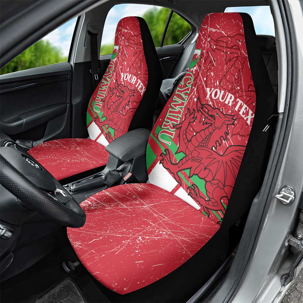 Wales Football Custom Car Seat Cover 2026 Come On Cymru Grunge Style - Wonder Print Shop