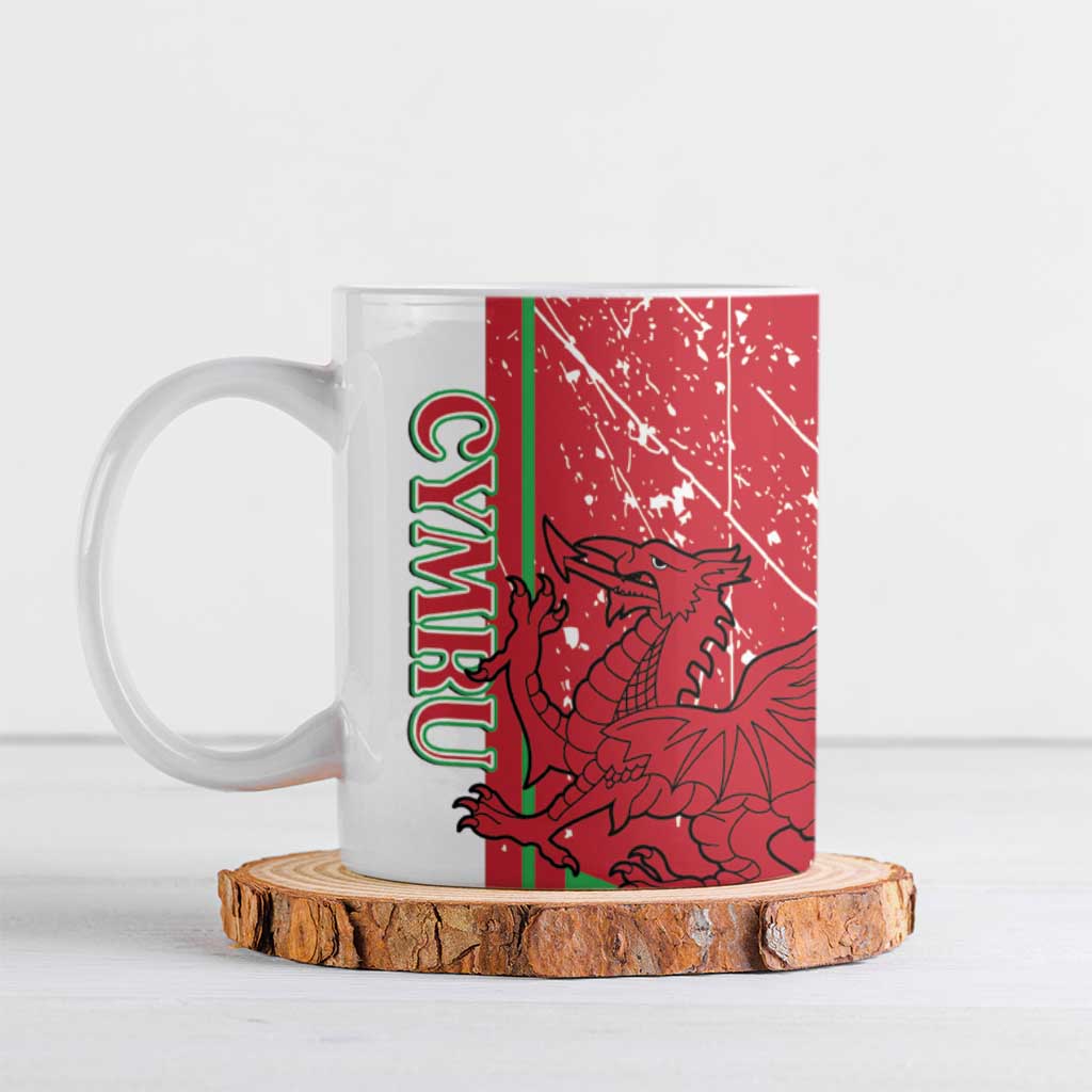 Wales Football Custom Ceramic Mug 2026 Come On Cymru Grunge Style - Wonder Print Shop