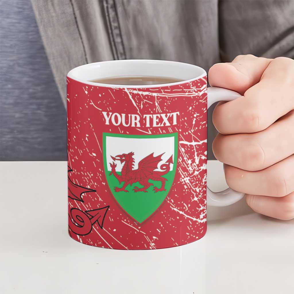 Wales Football Custom Ceramic Mug 2026 Come On Cymru Grunge Style - Wonder Print Shop