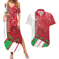 Wales Football Custom Couples Matching Summer Maxi Dress and Hawaiian Shirt 2026 Come On Cymru Grunge Style - Wonder Print Shop