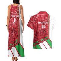 Wales Football Custom Couples Matching Tank Maxi Dress and Hawaiian Shirt 2026 Come On Cymru Grunge Style - Wonder Print Shop