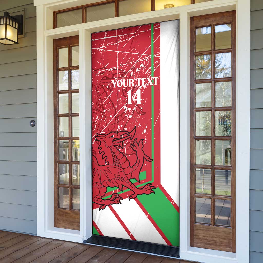 Wales Football Custom Door Cover 2026 Come On Cymru Grunge Style - Wonder Print Shop