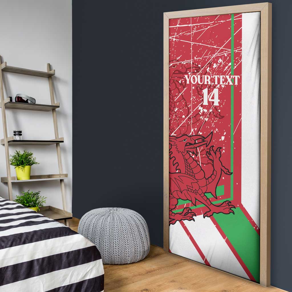 Wales Football Custom Door Cover 2026 Come On Cymru Grunge Style - Wonder Print Shop