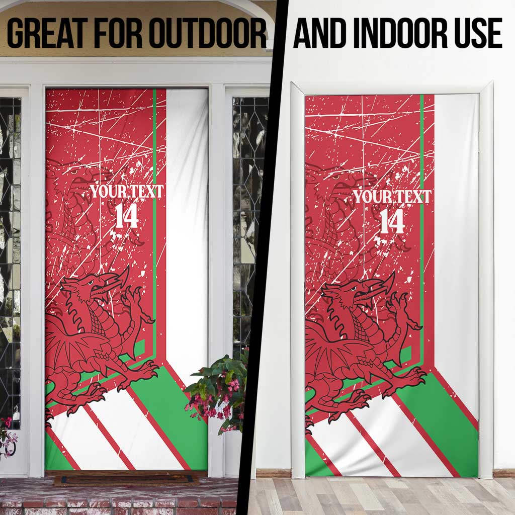 Wales Football Custom Door Cover 2026 Come On Cymru Grunge Style - Wonder Print Shop