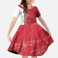 Wales Football Custom Family Matching Off The Shoulder Long Sleeve Dress and Hawaiian Shirt 2026 Come On Cymru Grunge Style - Wonder Print Shop