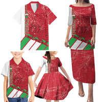 Wales Football Custom Family Matching Puletasi and Hawaiian Shirt 2026 Come On Cymru Grunge Style - Wonder Print Shop