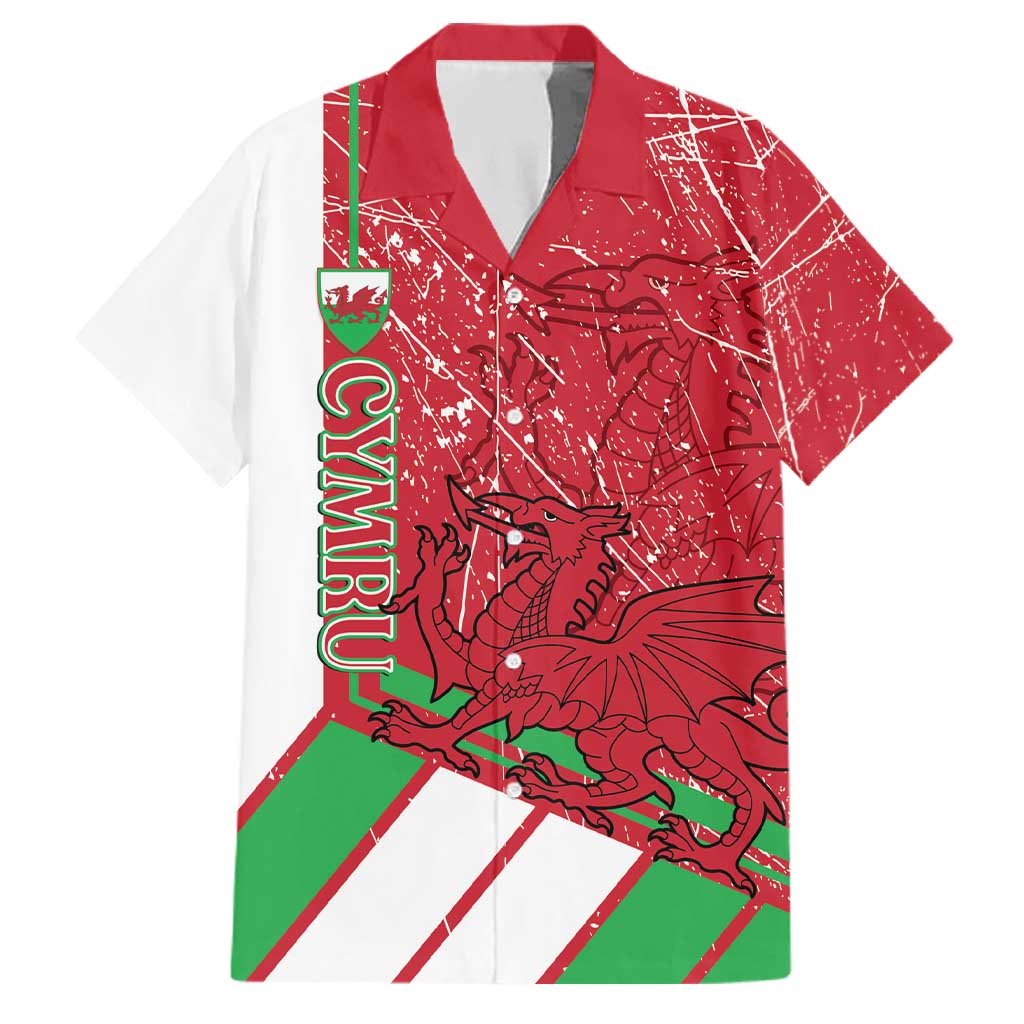 Wales Football Custom Family Matching Puletasi and Hawaiian Shirt 2026 Come On Cymru Grunge Style - Wonder Print Shop