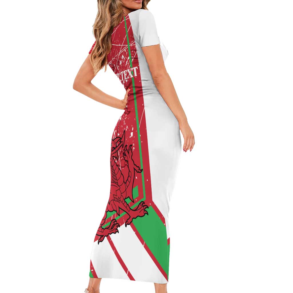Wales Football Custom Family Matching Short Sleeve Bodycon Dress and Hawaiian Shirt 2026 Come On Cymru Grunge Style - Wonder Print Shop