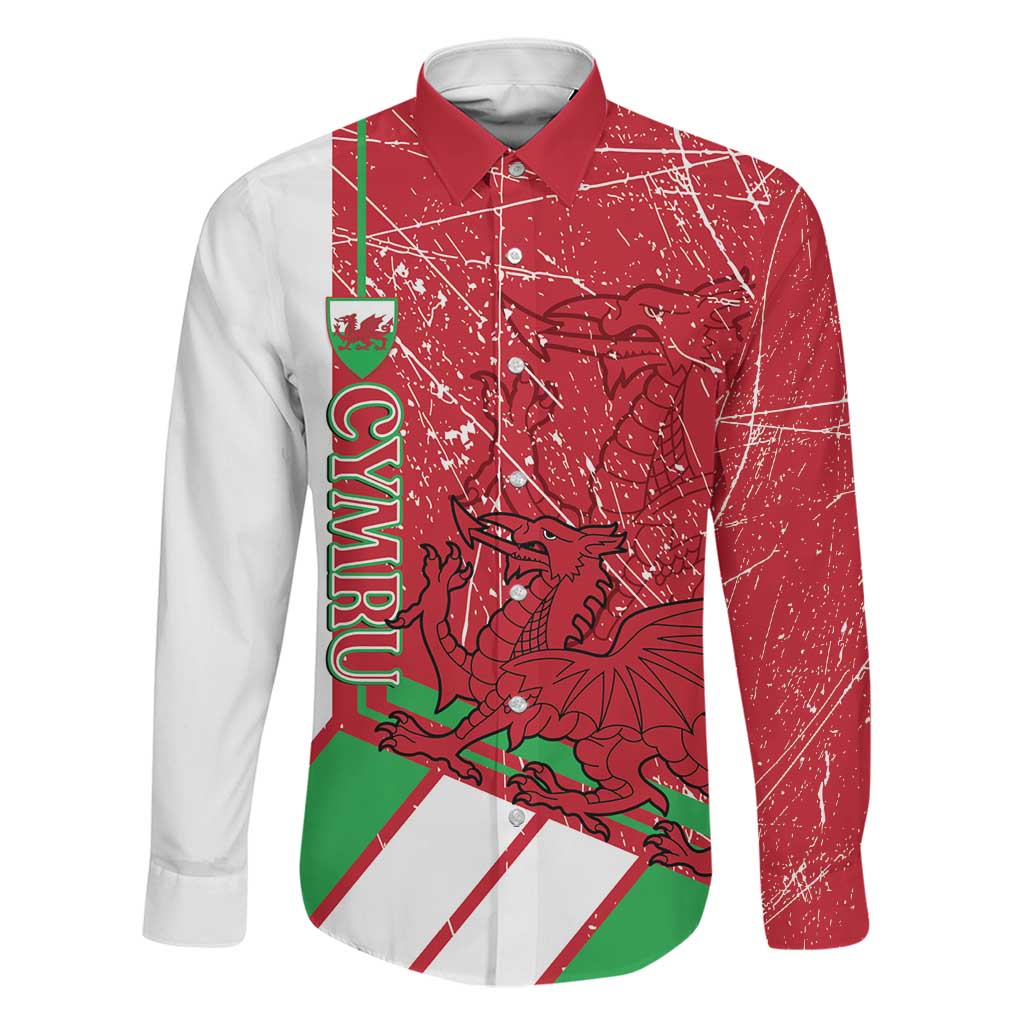 Wales Football Custom Family Matching Tank Maxi Dress and Hawaiian Shirt 2026 Come On Cymru Grunge Style - Wonder Print Shop