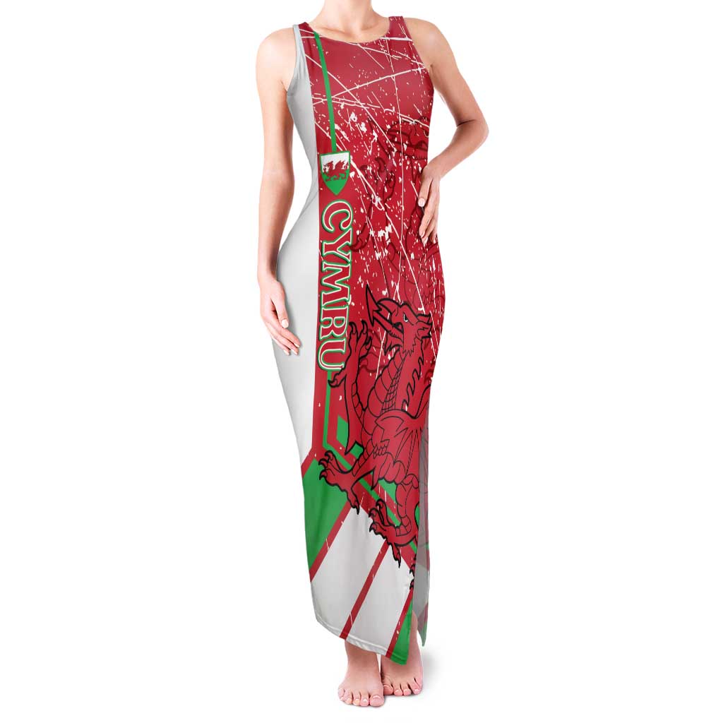 Wales Football Custom Family Matching Tank Maxi Dress and Hawaiian Shirt 2026 Come On Cymru Grunge Style - Wonder Print Shop