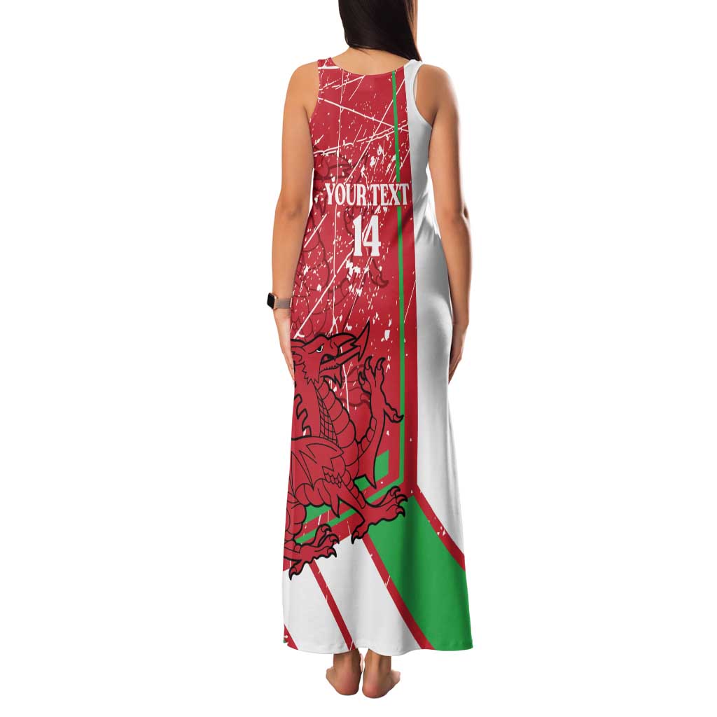 Wales Football Custom Family Matching Tank Maxi Dress and Hawaiian Shirt 2026 Come On Cymru Grunge Style - Wonder Print Shop