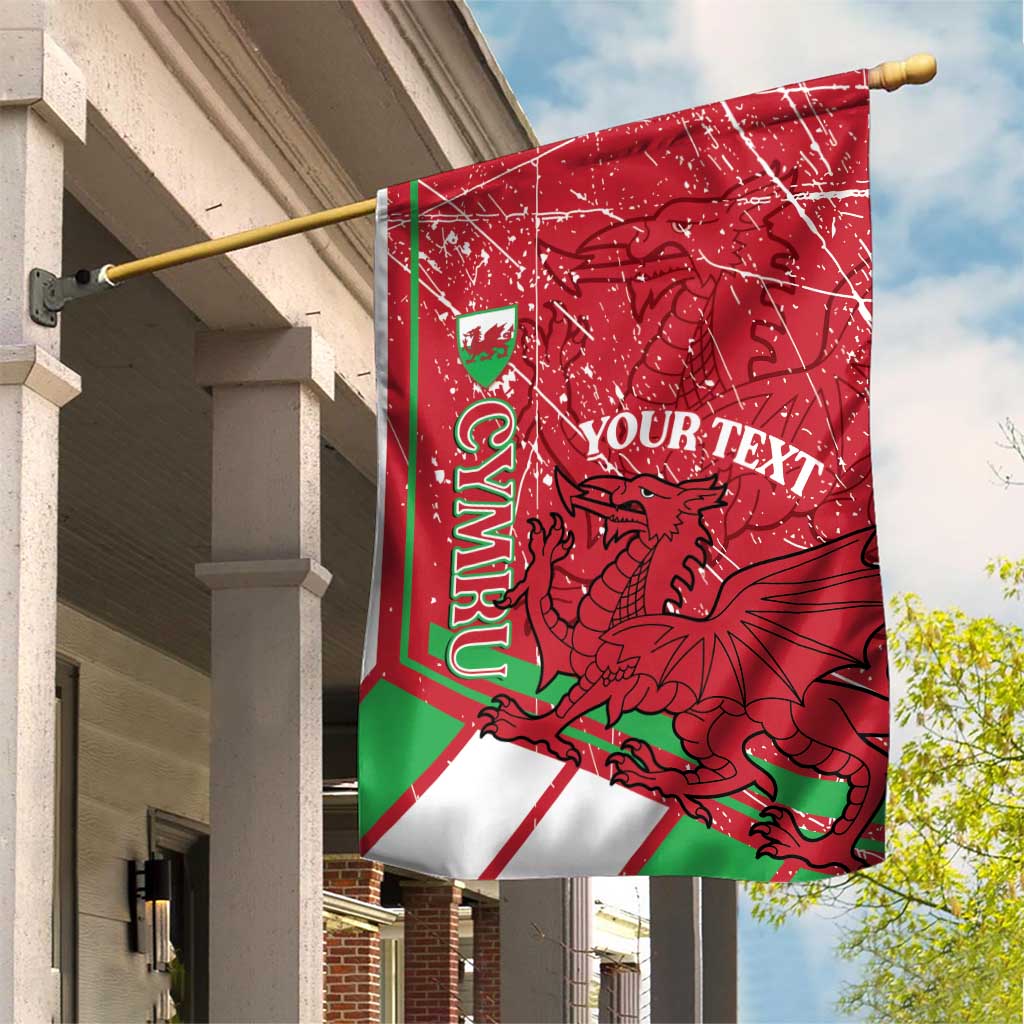 Wales Football Custom Garden Flag 2026 Come On Cymru Grunge Style - Wonder Print Shop