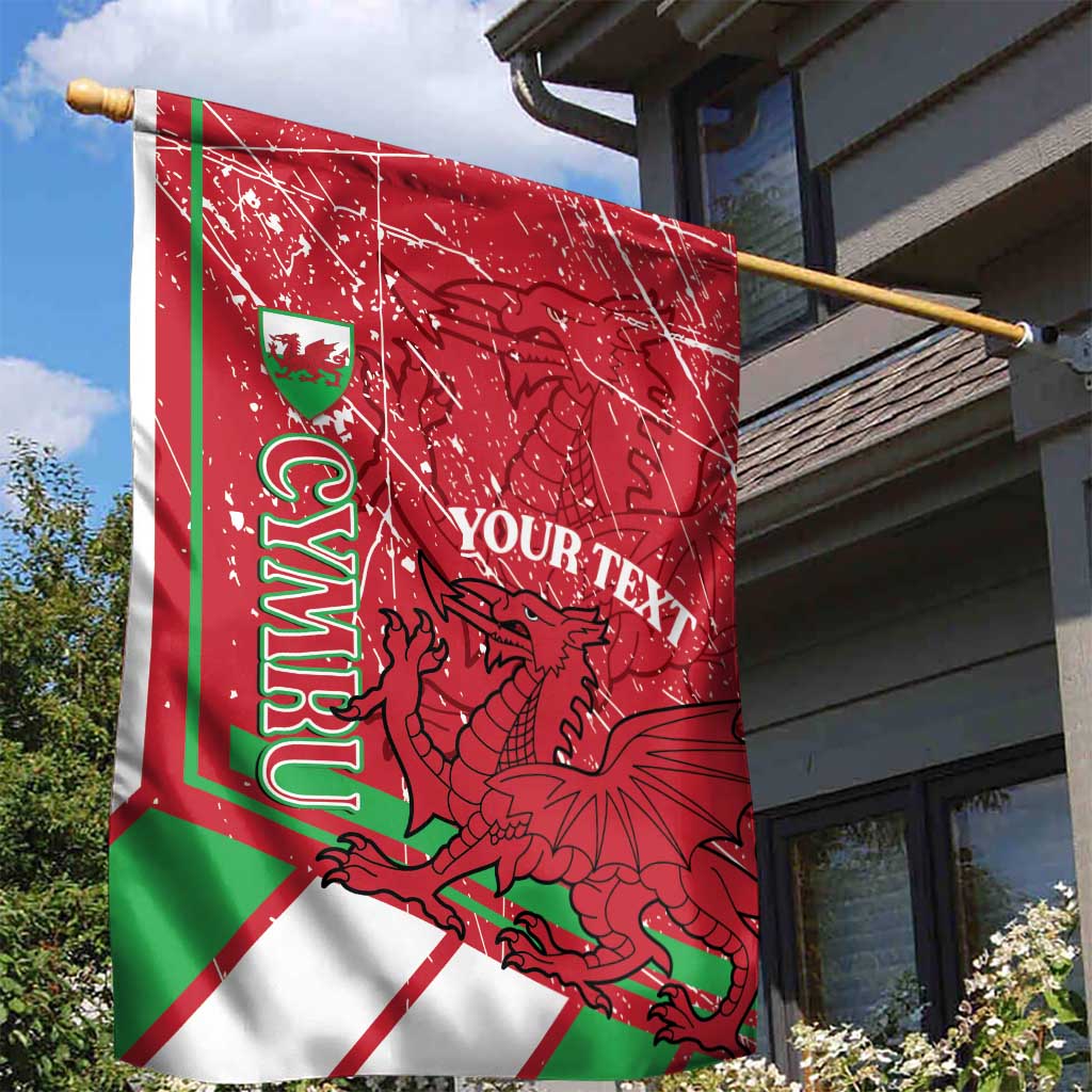 Wales Football Custom Garden Flag 2026 Come On Cymru Grunge Style - Wonder Print Shop