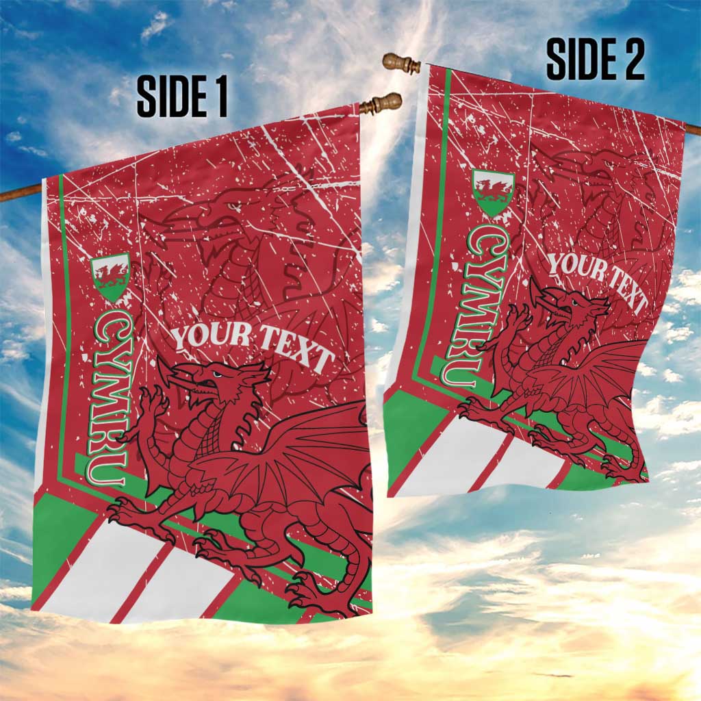 Wales Football Custom Garden Flag 2026 Come On Cymru Grunge Style - Wonder Print Shop