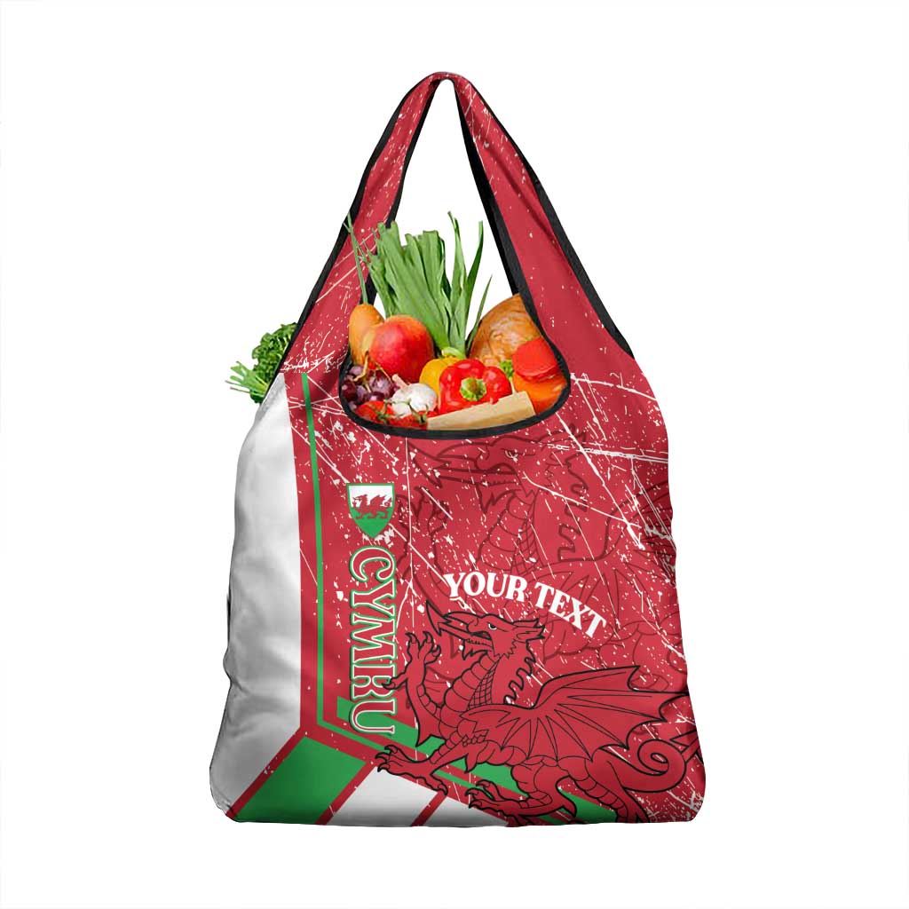 Wales Football Custom Grocery Bag 2026 Come On Cymru Grunge Style - Wonder Print Shop