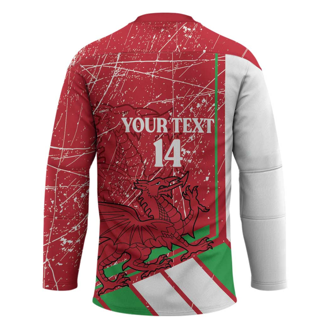 Wales Football Custom Hockey Jersey 2026 Come On Cymru Grunge Style - Wonder Print Shop