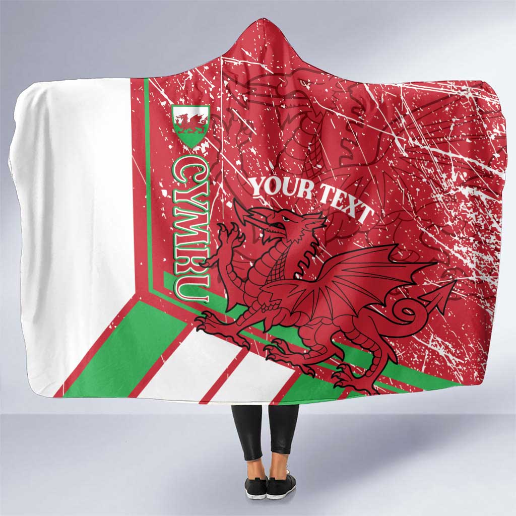 Wales Football Custom Hooded Blanket 2026 Come On Cymru Grunge Style - Wonder Print Shop