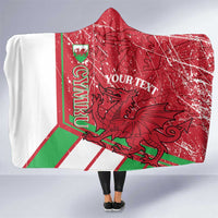 Wales Football Custom Hooded Blanket 2026 Come On Cymru Grunge Style - Wonder Print Shop