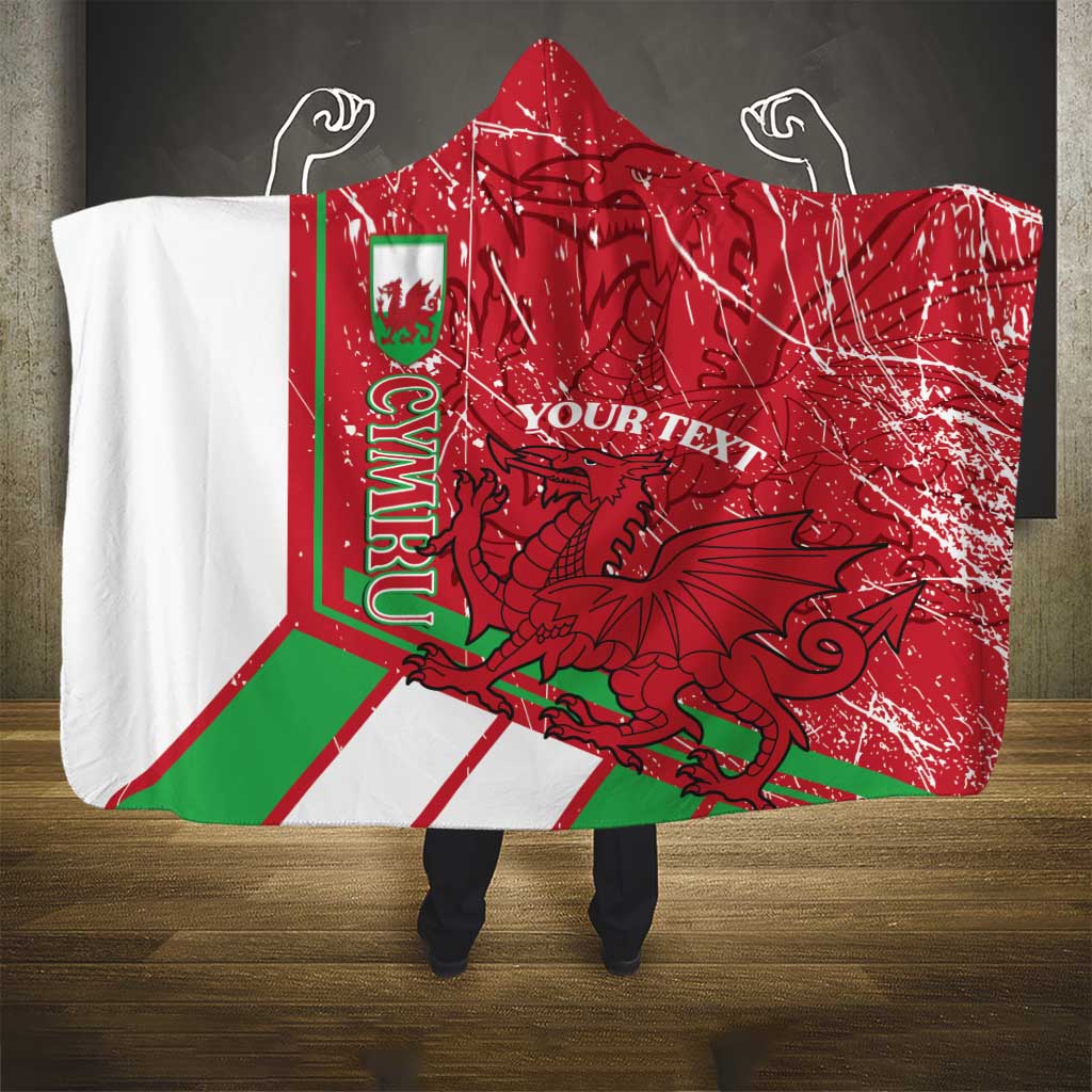 Wales Football Custom Hooded Blanket 2026 Come On Cymru Grunge Style - Wonder Print Shop