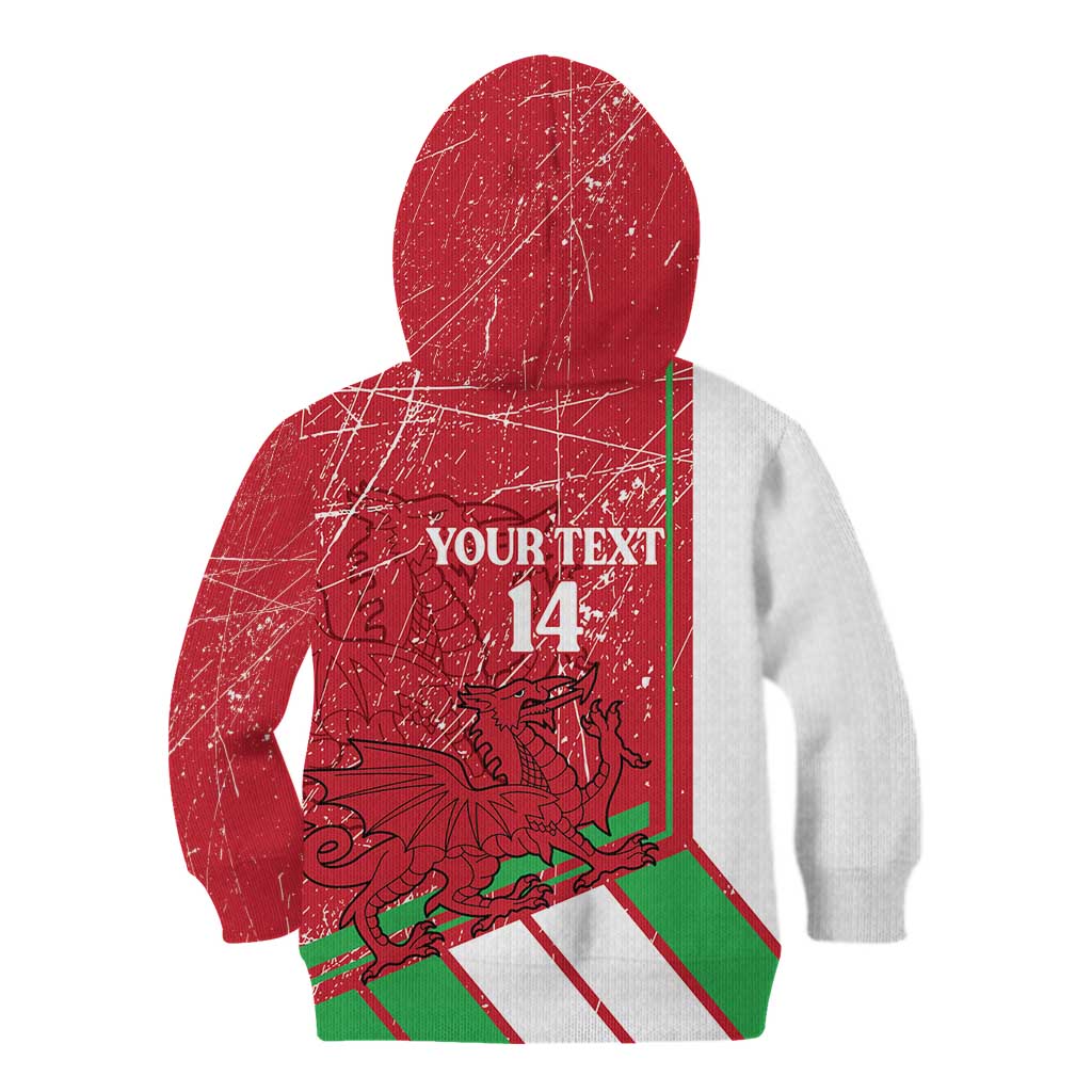 Wales Football Custom Kid Hoodie 2026 Come On Cymru Grunge Style - Wonder Print Shop