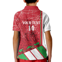 Wales Football Custom Kid Polo Shirt 2026 Come On Cymru Grunge Style - Wonder Print Shop
