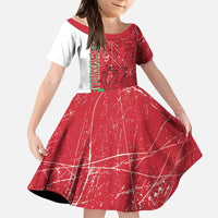 Wales Football Custom Kid Short Sleeve Dress 2026 Come On Cymru Grunge Style - Wonder Print Shop