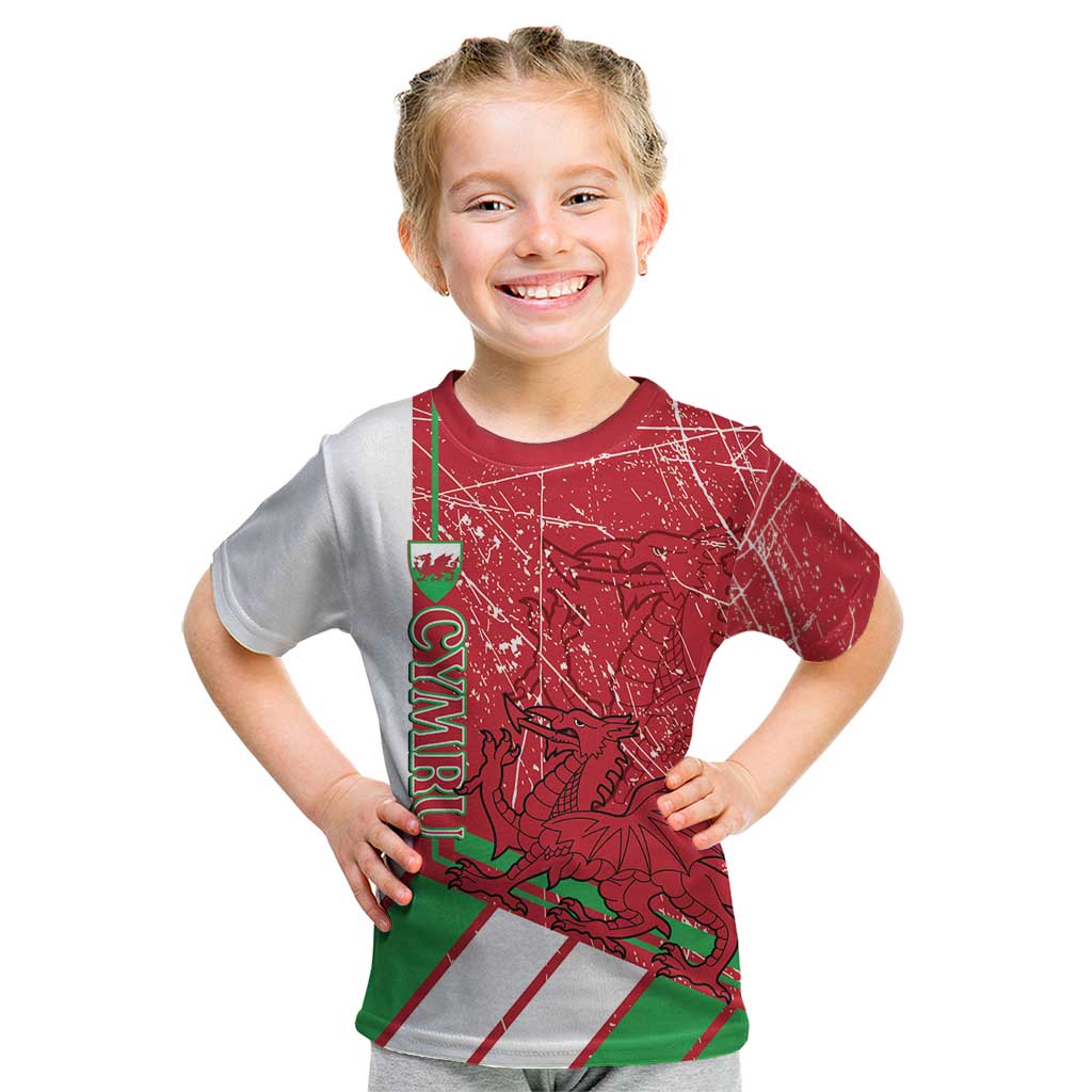 Wales Football Custom Kid T Shirt 2026 Come On Cymru Grunge Style - Wonder Print Shop
