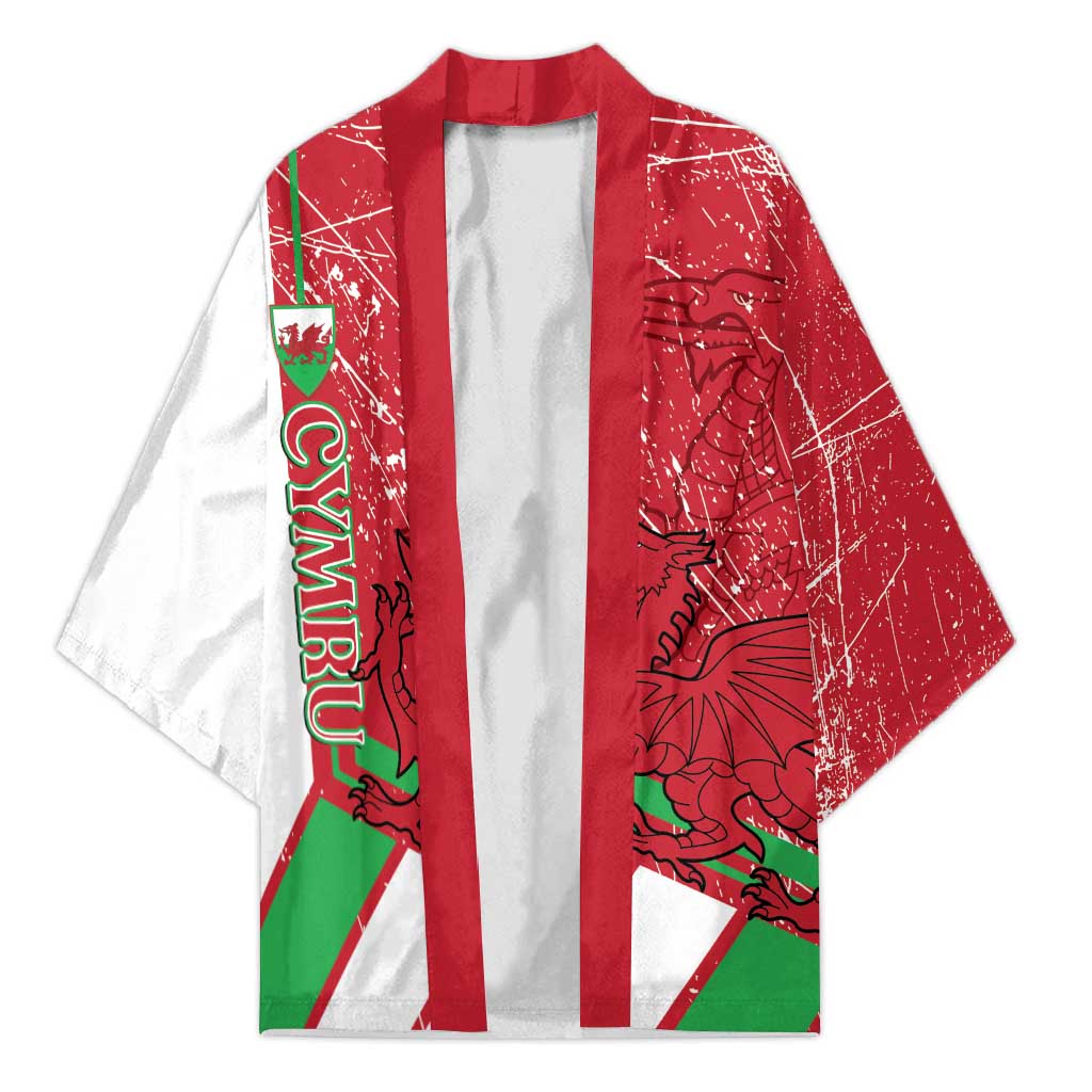 Wales Football Custom Kimono 2026 Come On Cymru Grunge Style - Wonder Print Shop