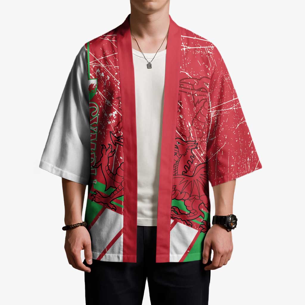 Wales Football Custom Kimono 2026 Come On Cymru Grunge Style - Wonder Print Shop