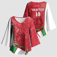 Wales Football Custom Kimono Sleeve Blouse 2026 Come On Cymru Grunge Style - Wonder Print Shop