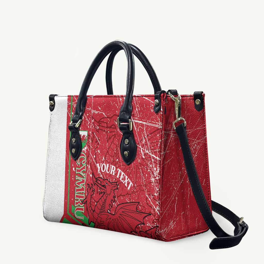 Wales Football Custom Leather Bag 2026 Come On Cymru Grunge Style - Wonder Print Shop