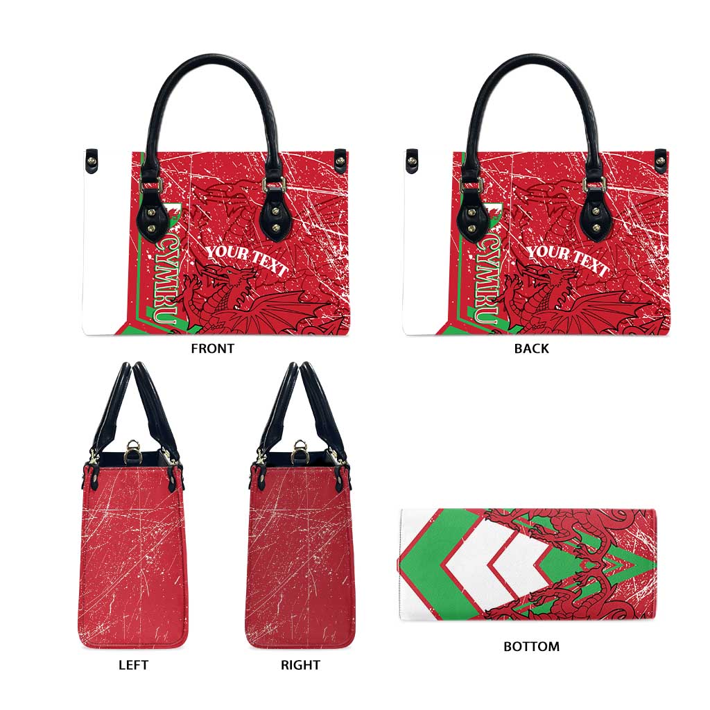 Wales Football Custom Leather Bag 2026 Come On Cymru Grunge Style - Wonder Print Shop