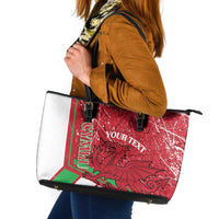 Wales Football Custom Leather Tote Bag 2026 Come On Cymru Grunge Style - Wonder Print Shop