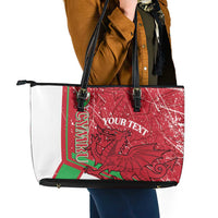 Wales Football Custom Leather Tote Bag 2026 Come On Cymru Grunge Style - Wonder Print Shop
