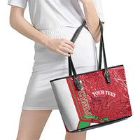 Wales Football Custom Leather Tote Bag 2026 Come On Cymru Grunge Style - Wonder Print Shop