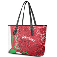 Wales Football Custom Leather Tote Bag 2026 Come On Cymru Grunge Style - Wonder Print Shop