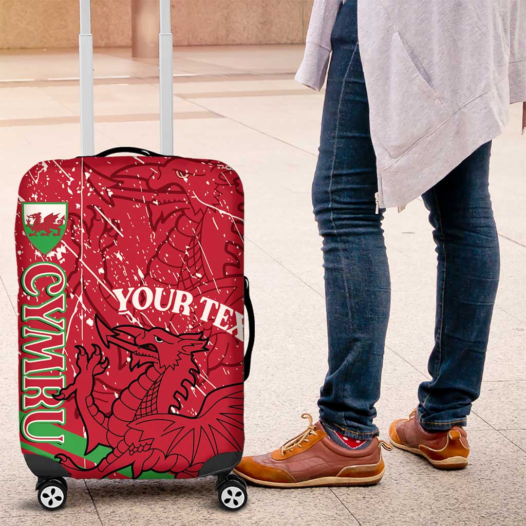 Wales Football Custom Luggage Cover 2026 Come On Cymru Grunge Style - Wonder Print Shop
