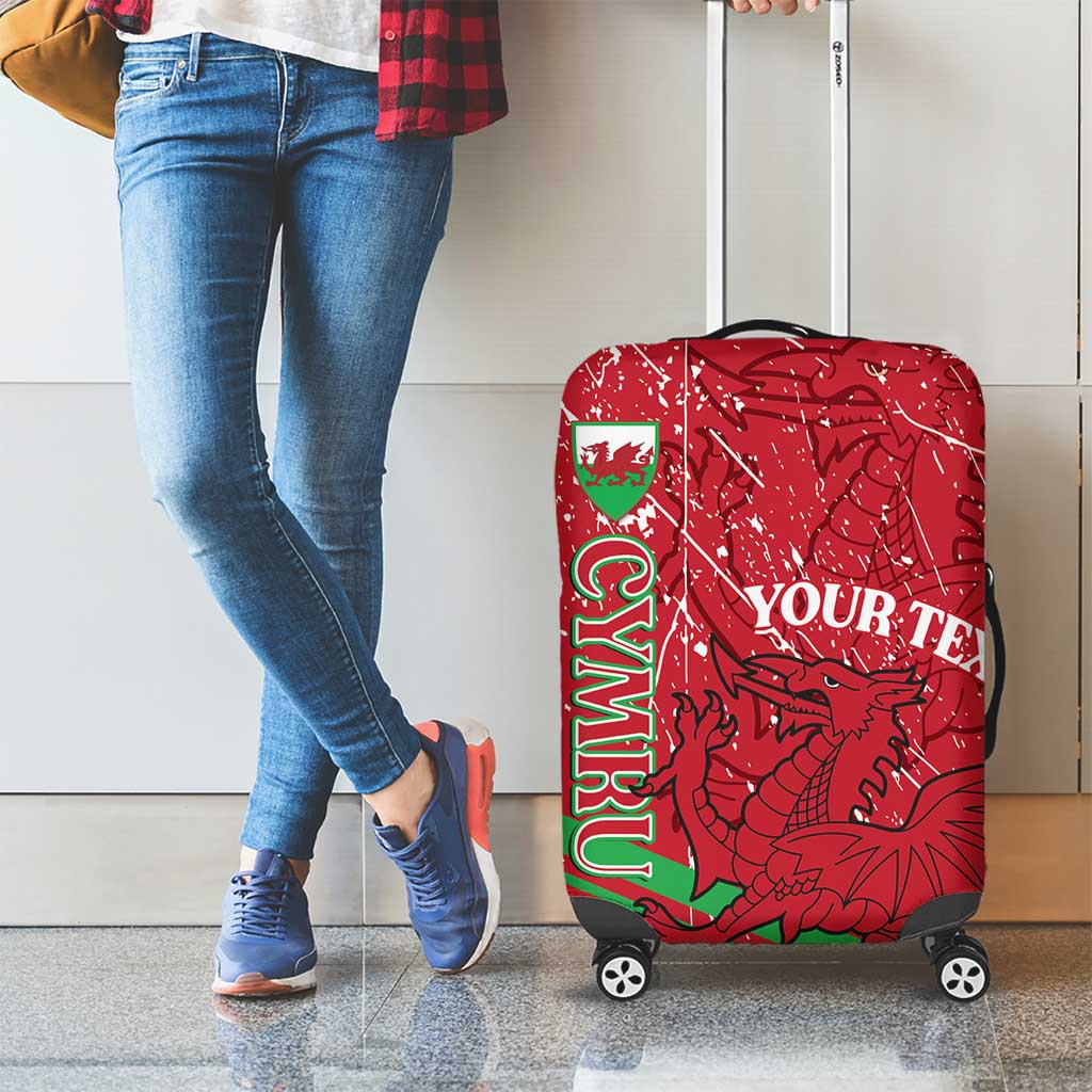 Wales Football Custom Luggage Cover 2026 Come On Cymru Grunge Style - Wonder Print Shop