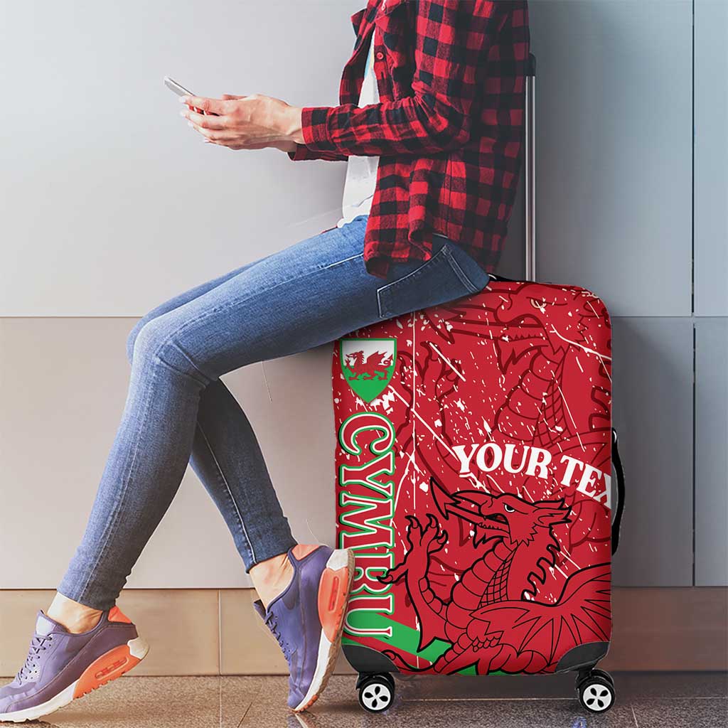 Wales Football Custom Luggage Cover 2026 Come On Cymru Grunge Style - Wonder Print Shop