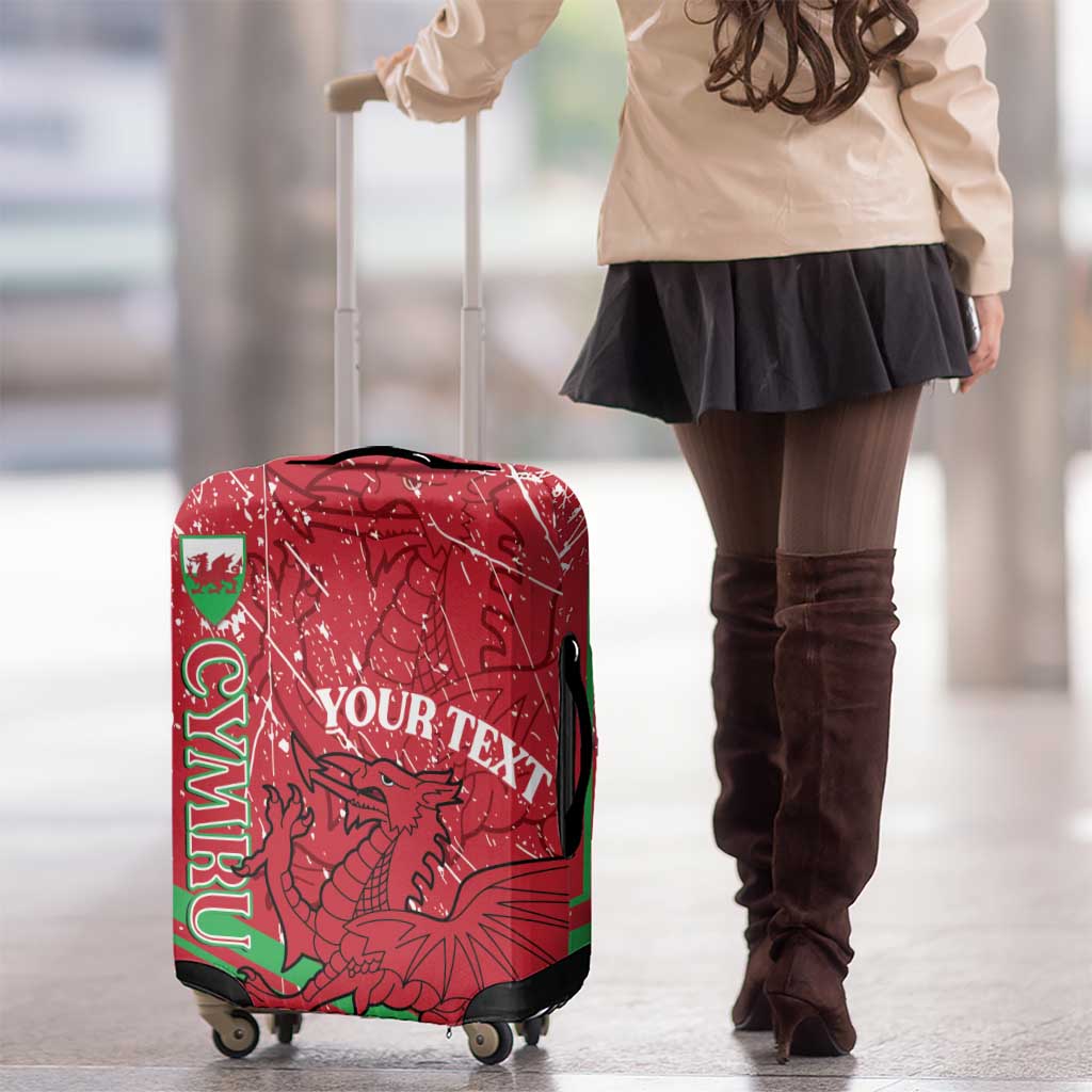 Wales Football Custom Luggage Cover 2026 Come On Cymru Grunge Style - Wonder Print Shop