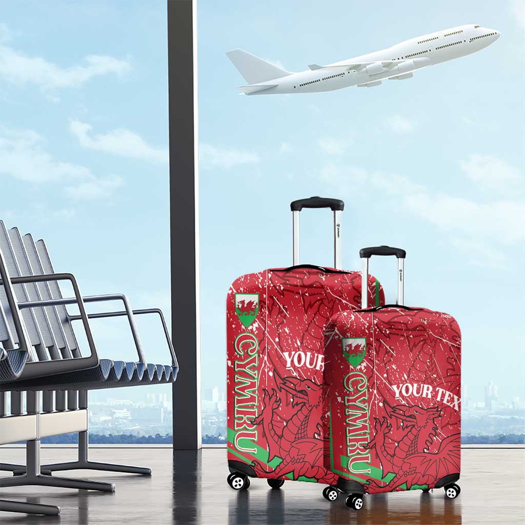 Wales Football Custom Luggage Cover 2026 Come On Cymru Grunge Style - Wonder Print Shop
