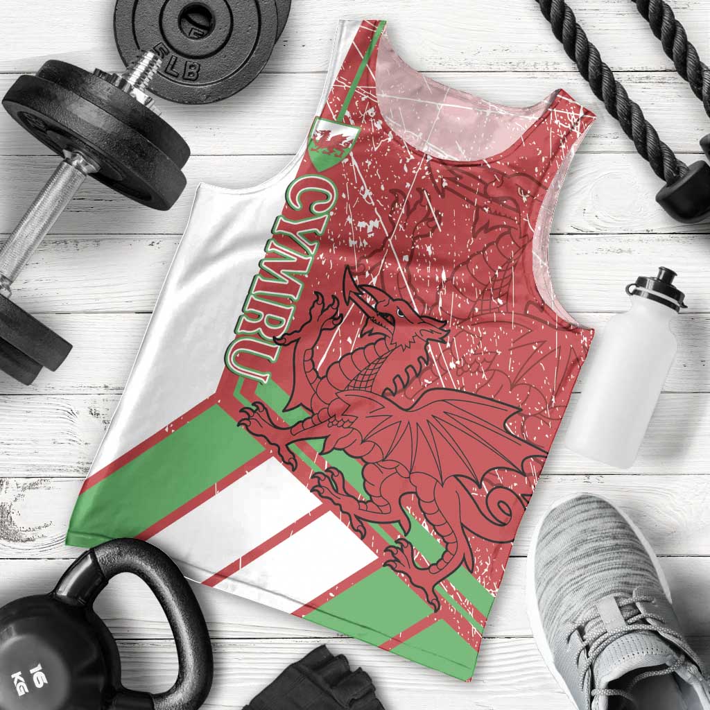 Wales Football Custom Men Tank Top 2026 Come On Cymru Grunge Style - Wonder Print Shop