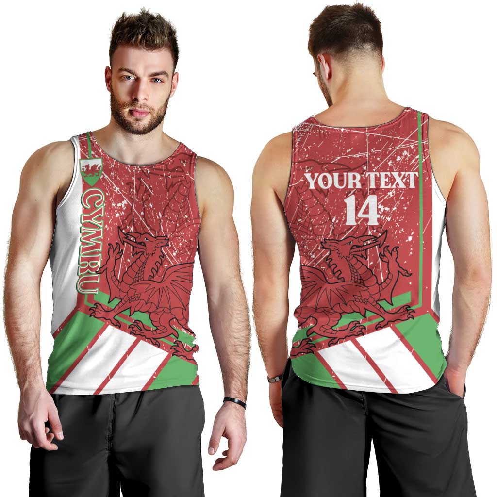 Wales Football Custom Men Tank Top 2026 Come On Cymru Grunge Style - Wonder Print Shop