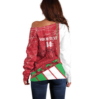 Wales Football Custom Off Shoulder Sweater 2026 Come On Cymru Grunge Style - Wonder Print Shop