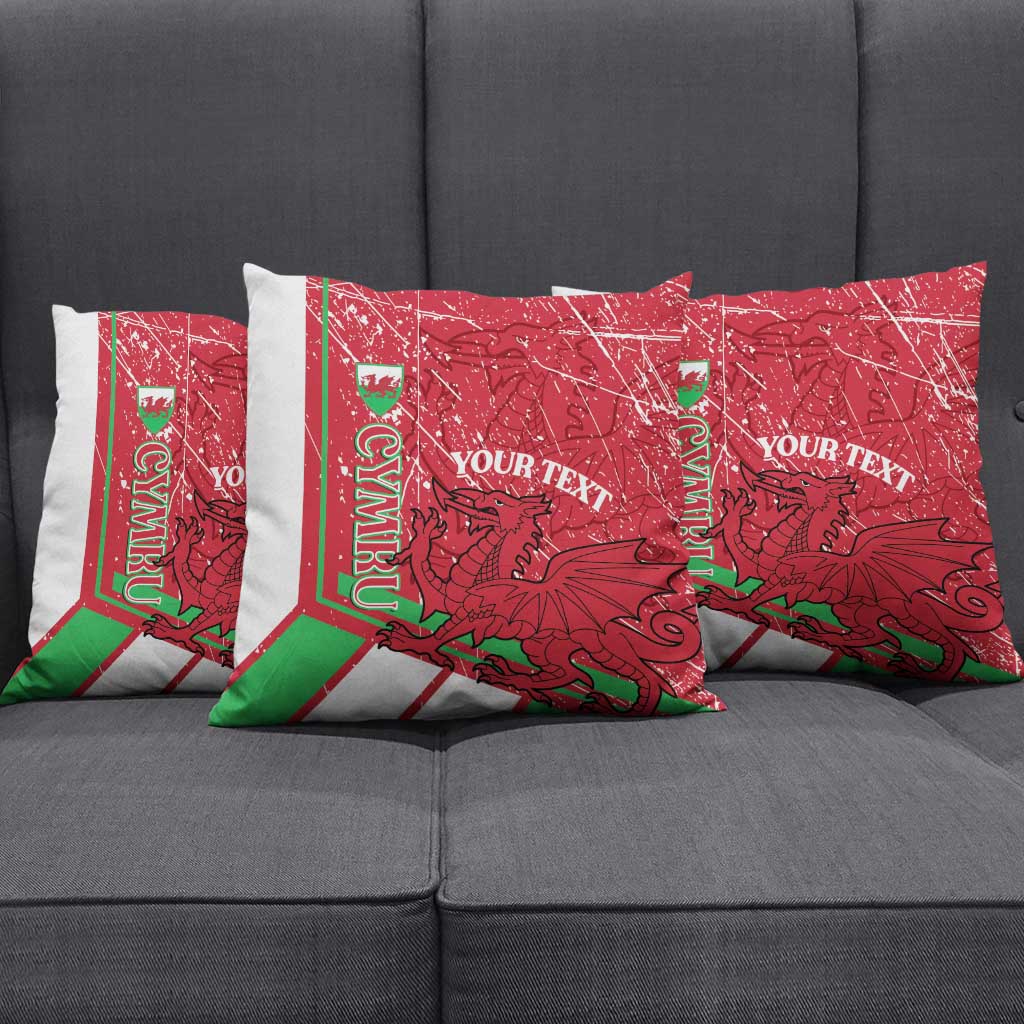 Wales Football Custom Pillow Cover 2026 Come On Cymru Grunge Style - Wonder Print Shop