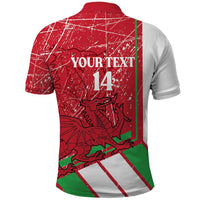 Wales Football Custom Polo Shirt 2026 Come On Cymru Grunge Style - Wonder Print Shop