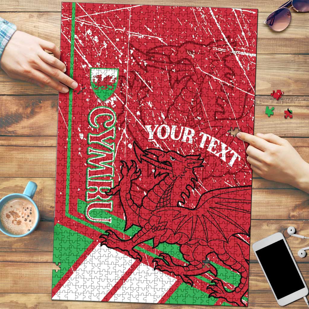 Wales Football Custom Puzzle 2026 Come On Cymru Grunge Style - Wonder Print Shop